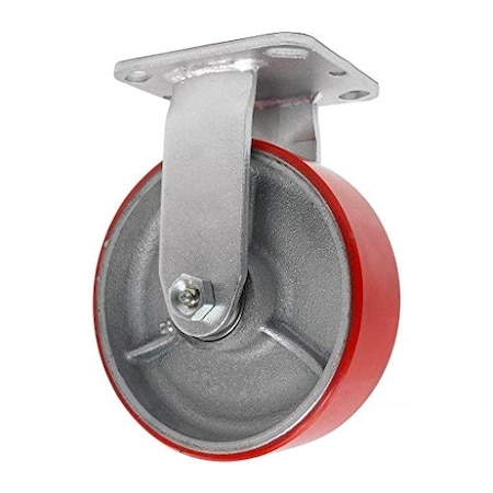 Casterhq 6" Rigid Fixed Caster, 6x2 Polyurethane on Iron Wheel, 1200 Lb HD6660R-01-PCI-V